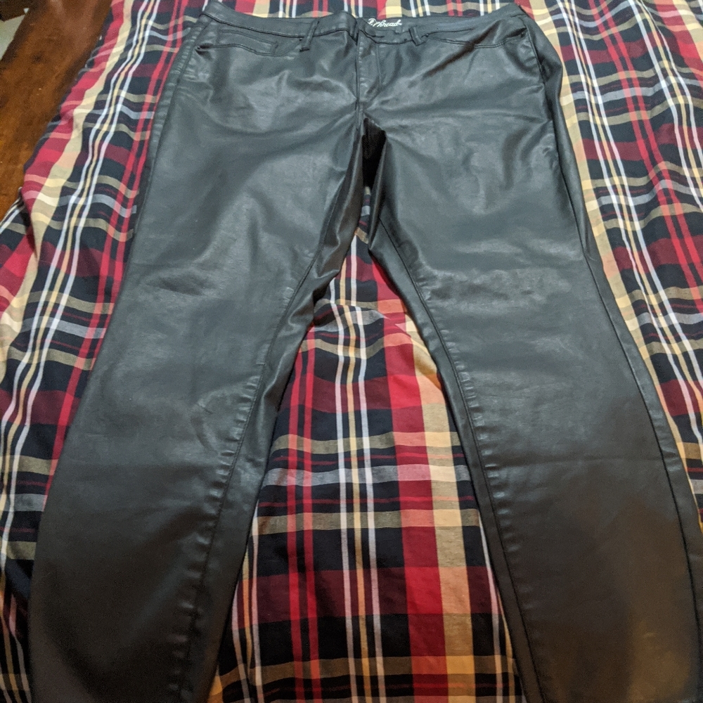 Faux leather pants